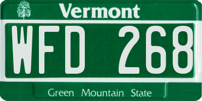 VT license plate WFD268