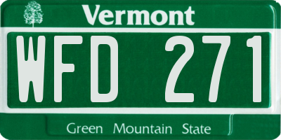 VT license plate WFD271