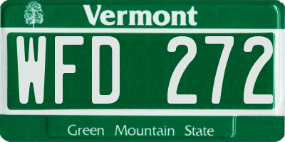 VT license plate WFD272