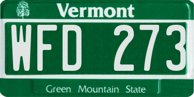 VT license plate WFD273