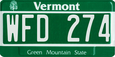 VT license plate WFD274