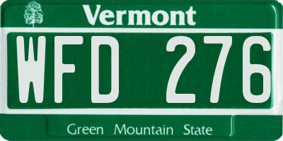 VT license plate WFD276
