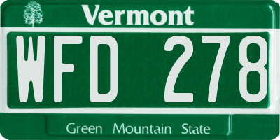 VT license plate WFD278