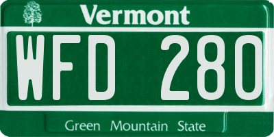 VT license plate WFD280
