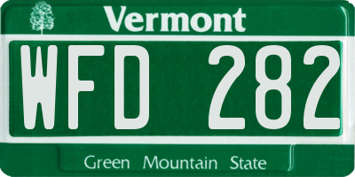 VT license plate WFD282