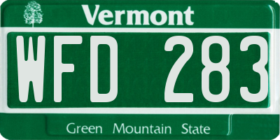 VT license plate WFD283