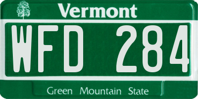 VT license plate WFD284