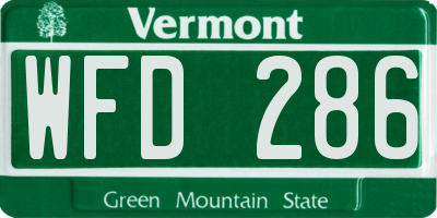 VT license plate WFD286