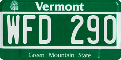 VT license plate WFD290