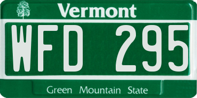 VT license plate WFD295