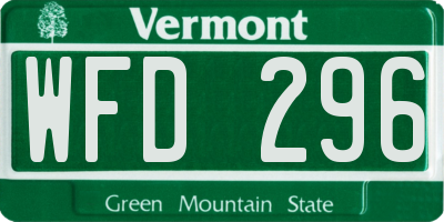 VT license plate WFD296