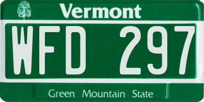 VT license plate WFD297