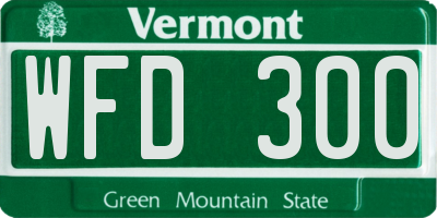 VT license plate WFD300