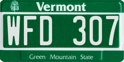 VT license plate WFD307