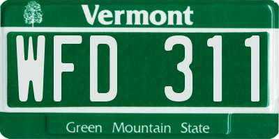 VT license plate WFD311