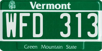 VT license plate WFD313