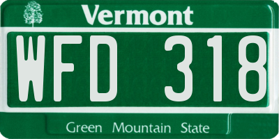 VT license plate WFD318