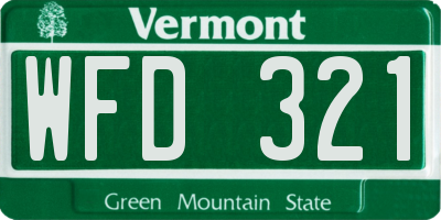 VT license plate WFD321