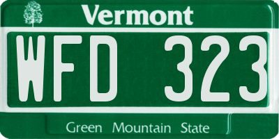 VT license plate WFD323