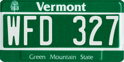 VT license plate WFD327
