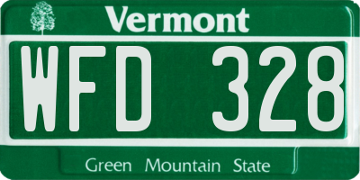 VT license plate WFD328