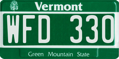 VT license plate WFD330