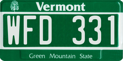 VT license plate WFD331