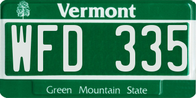 VT license plate WFD335