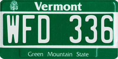 VT license plate WFD336