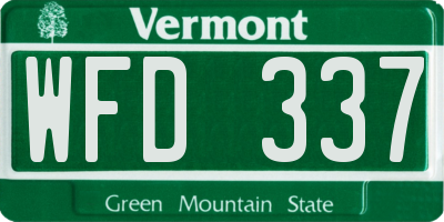VT license plate WFD337