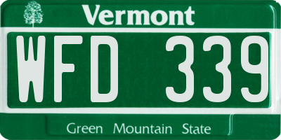VT license plate WFD339