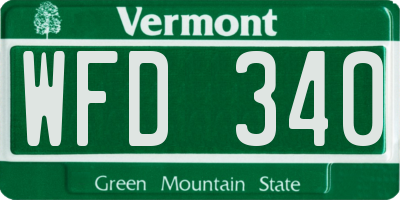 VT license plate WFD340