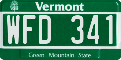 VT license plate WFD341