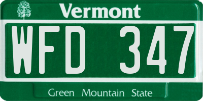 VT license plate WFD347
