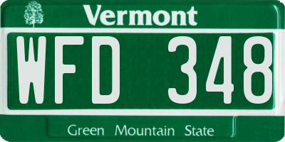 VT license plate WFD348