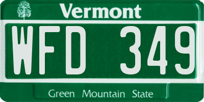 VT license plate WFD349