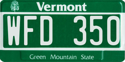 VT license plate WFD350