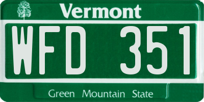 VT license plate WFD351