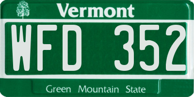 VT license plate WFD352