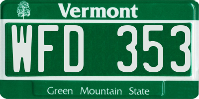VT license plate WFD353