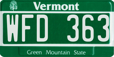 VT license plate WFD363