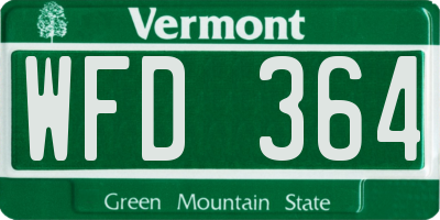 VT license plate WFD364