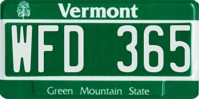 VT license plate WFD365
