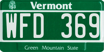 VT license plate WFD369