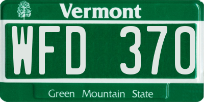 VT license plate WFD370