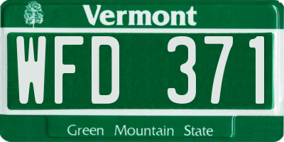 VT license plate WFD371