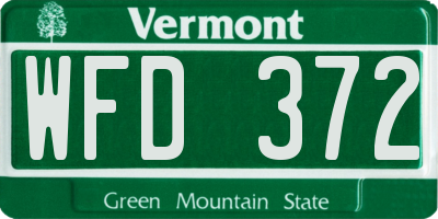 VT license plate WFD372