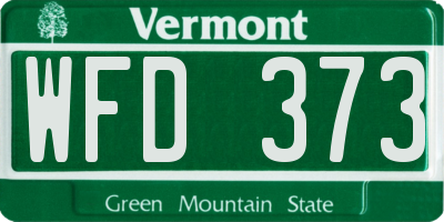 VT license plate WFD373