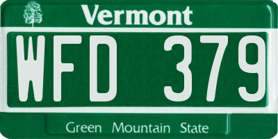 VT license plate WFD379