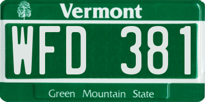VT license plate WFD381